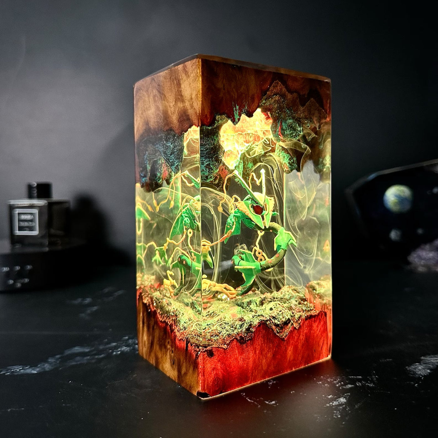 Pokemon Rayquaza Mega Epoxy Resin Lamp, Night Light