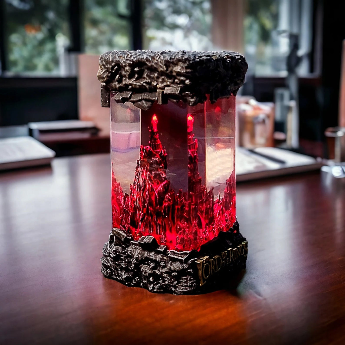 LOTR Lord Of Rings Barad-dûr Dark Tower The Eye Of Sauron Castle Diorama Epoxy Resin Lamp, Night Light, Wireless Lights