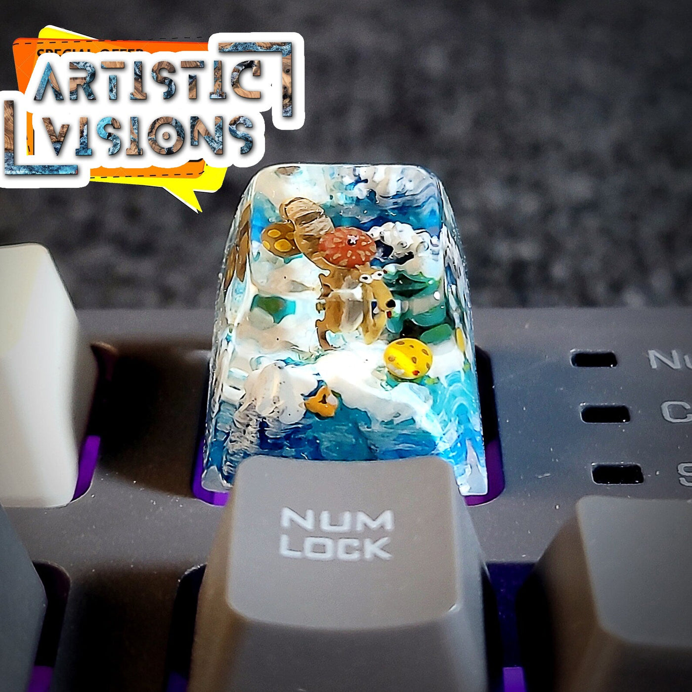 Ice Age Sid Manny Scrat Artisan Keycaps Epoxy Resin