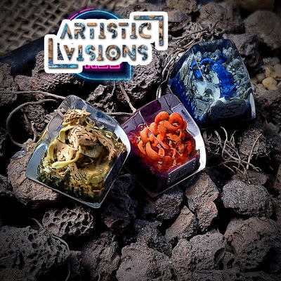 Naruto Kurama Matatabi Shukaku Tailed Beasts Artisan Keycaps Epoxy Resin