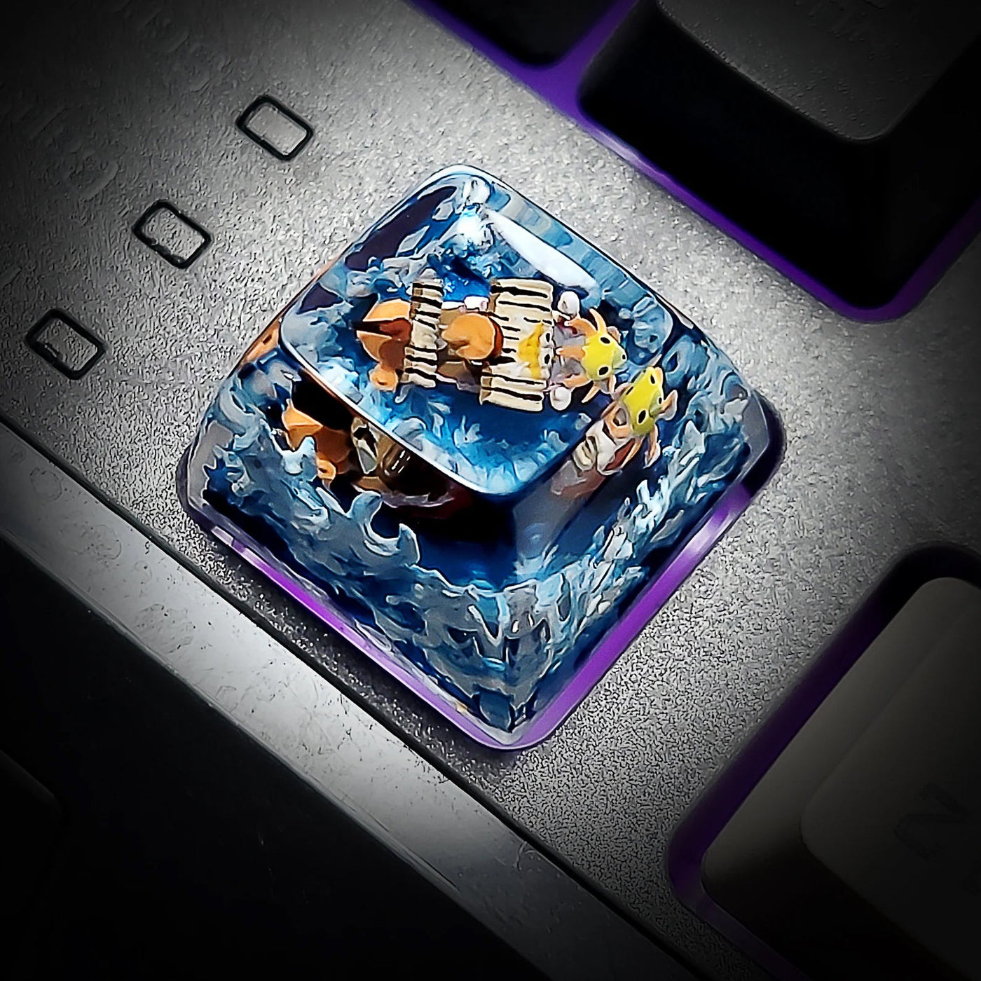 One Piece Luffy Gear Sunny Pirates Going Merry Keyboard Knob Artisan Keycaps Epoxy Resin