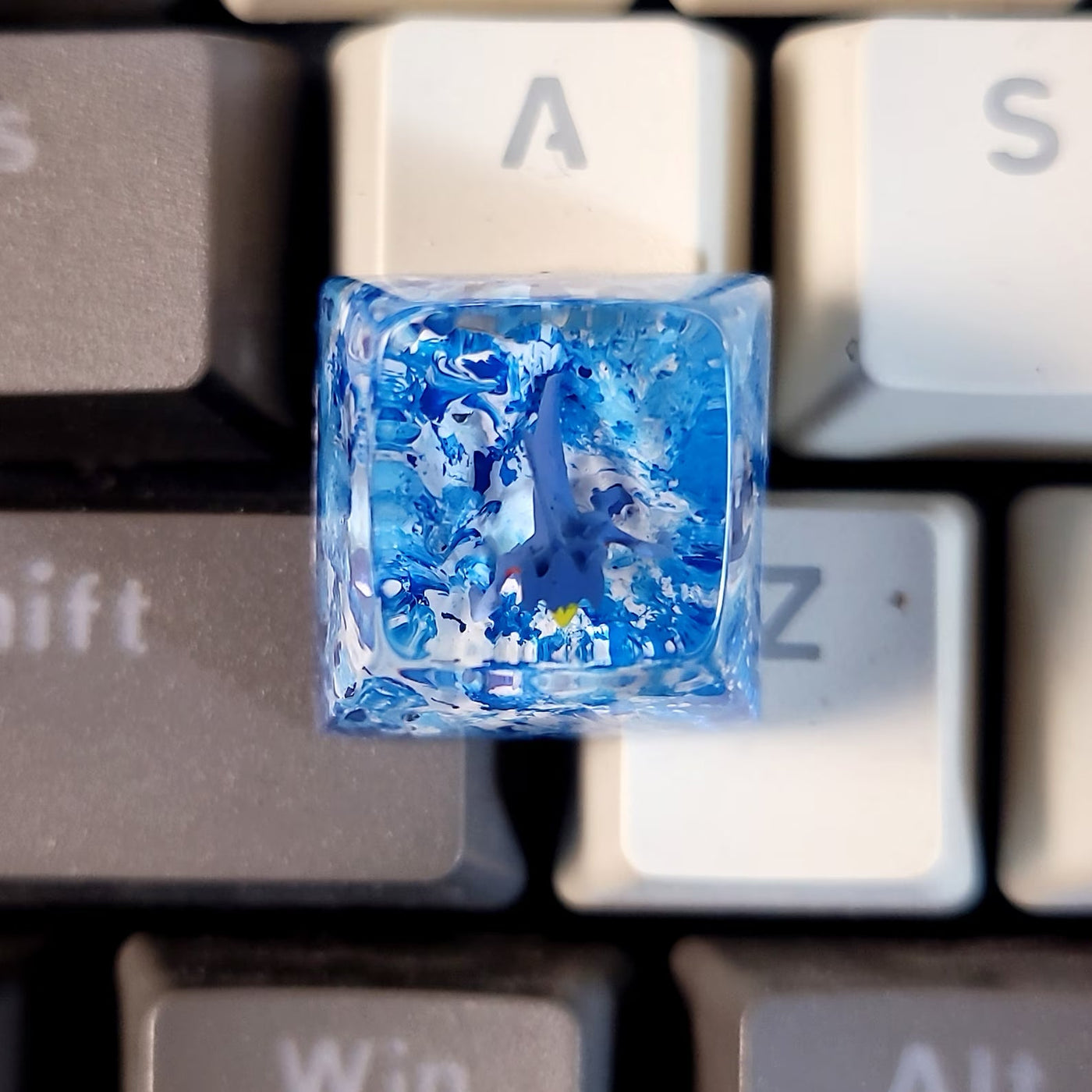 Pokemon Garchomp Artisan Keycaps Epoxy Resin