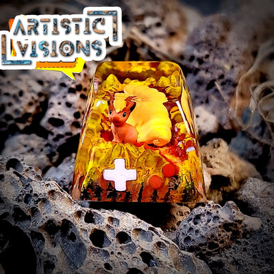 Pokemon Vulpix Artisan Keycaps Epoxy Resin