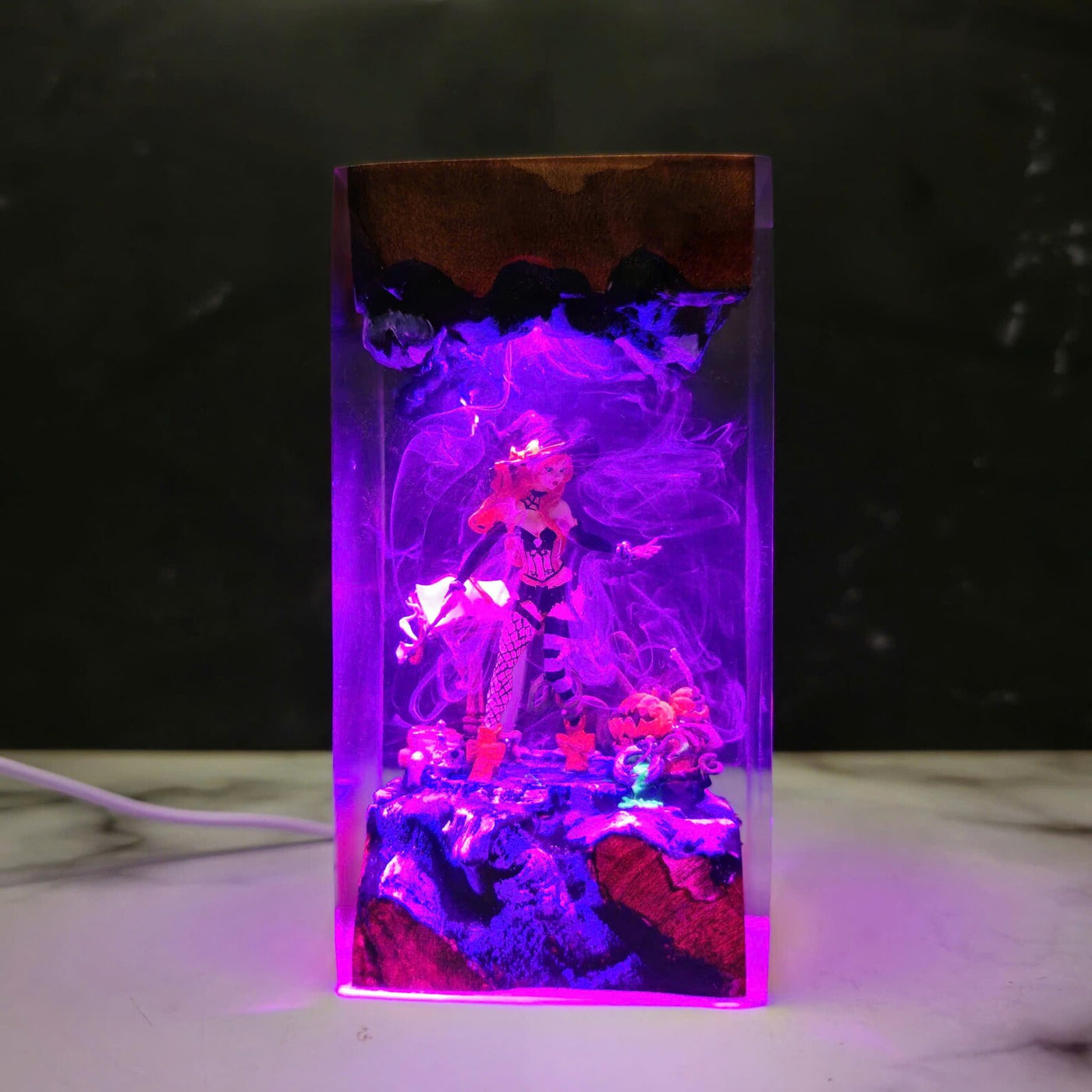 Sexy Naughty Witch Halloween Epoxy Resin Lamp, Night Light