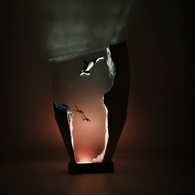 Divers & Orca Deep Sea Exploration - High Quality Epoxy Resin Lamp