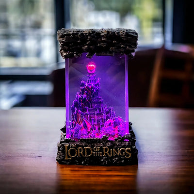 LOTR Lord Of Rings Barad-dûr Dark Tower The Eye Of Sauron Castle Diorama Epoxy Resin Lamp, Night Light, Wireless Lights