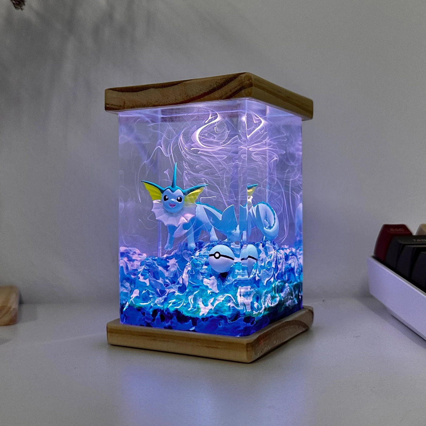 Pokemon Vaporeon Epoxy Resin Lamp, Night Light