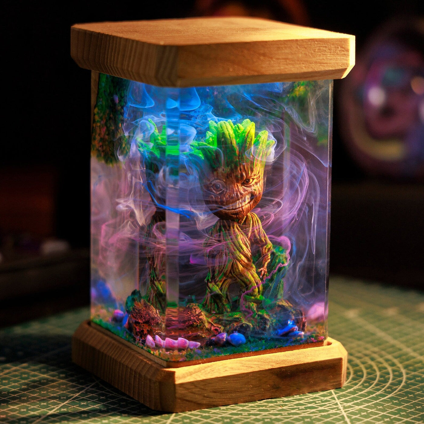 Groot Marvel Epoxy Resin Lamp, Night Light