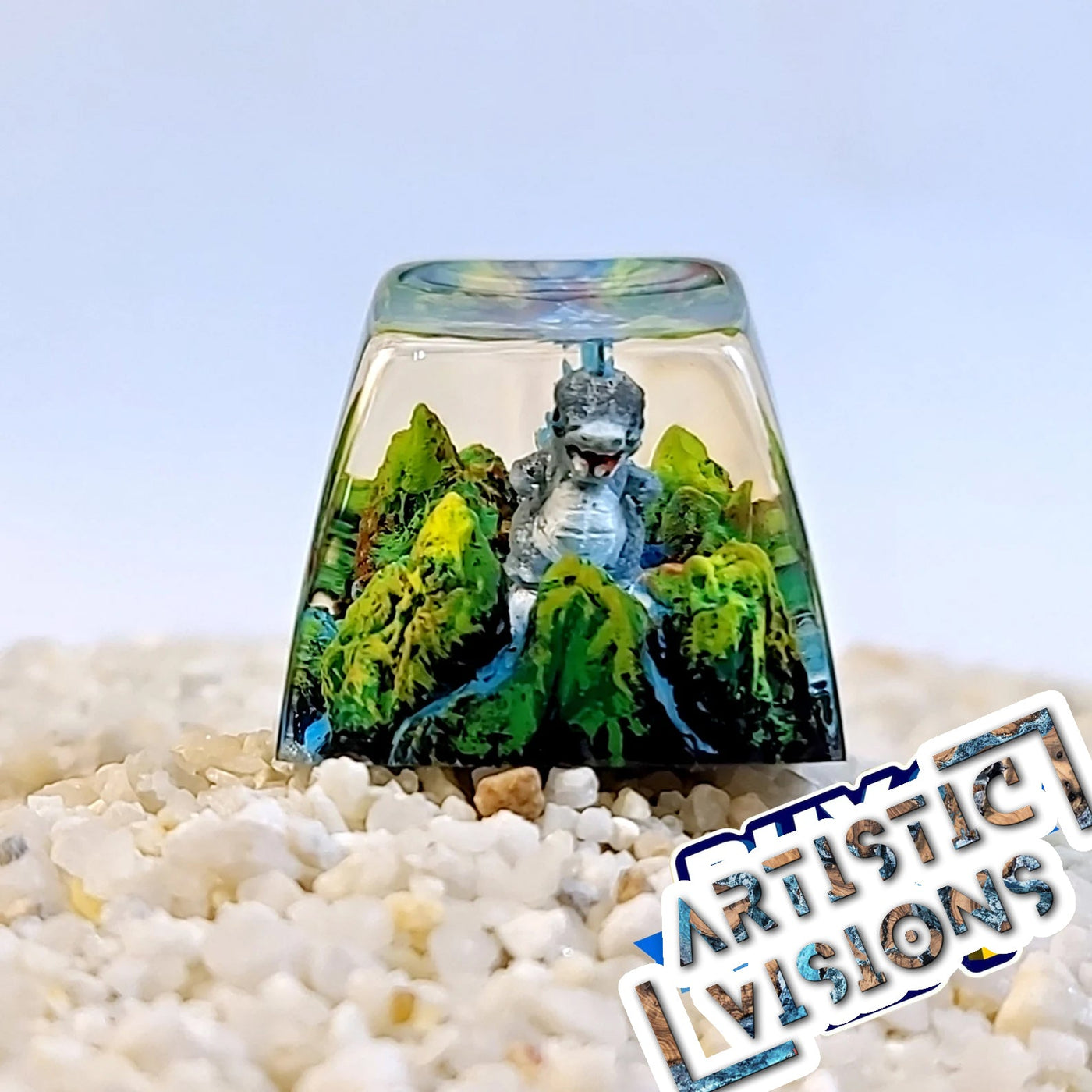 Godzilla Chibi Skull Island Artisan Keycaps Epoxy Resin