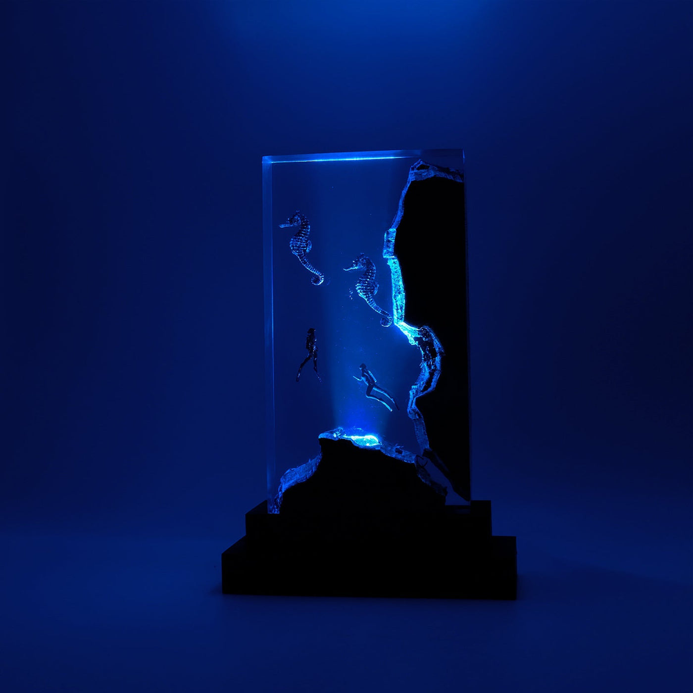 Seahorses & Divers - High Quality Epoxy Resin Lamp