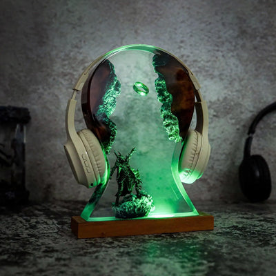 LOTR Lord Of Rings The One Ring Sauron Dark Lord Headphone Stand Epoxy Resin Lamp, Night Light