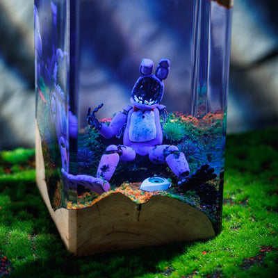 Nightmare Withered Bonnie Creepy Bunny Epoxy Resin Lamp, Night Light