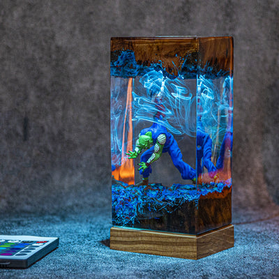 Dragon Ball Goku and Demon Piccolo Epoxy Resin Lamp, Night Light