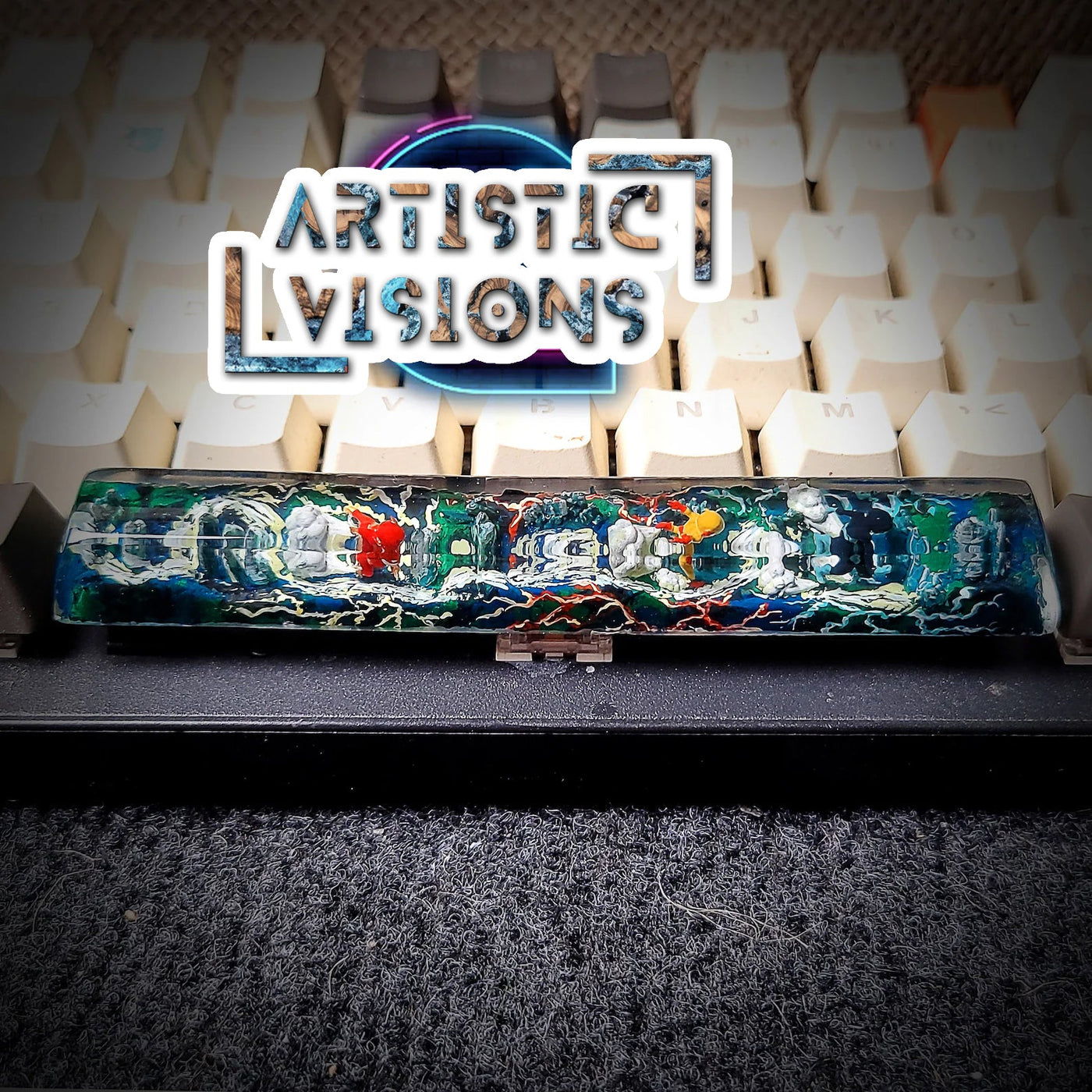 Marvel The Flash Spacebar Artisan Keycaps Epoxy Resin