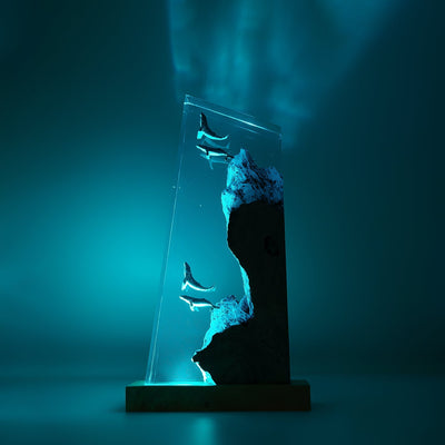 Humpback Whales - High Quality Epoxy Resin Lamp