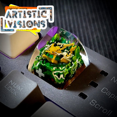 Pokemon Pikachu Artisan Keycaps Epoxy Resin