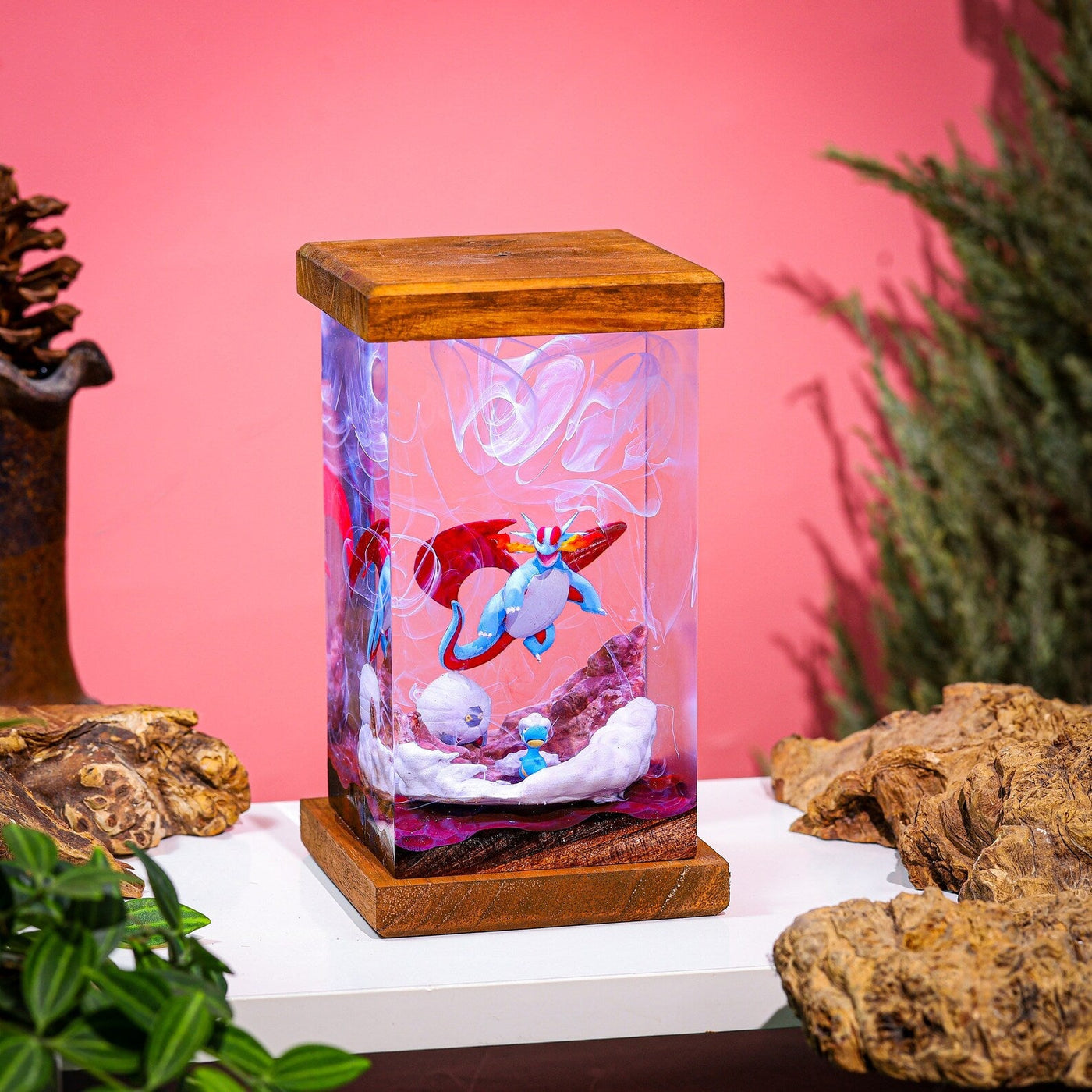 Pokemon Bagon Shelgon Salamence Epoxy Resin Lamp, Night Light