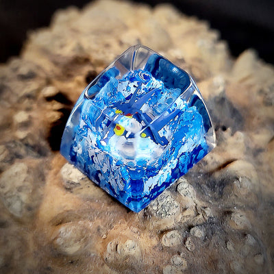 Pokemon Garchomp Artisan Keycaps Epoxy Resin