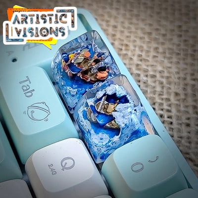 One Piece Luffy Gear Sunny Pirates Going Merry Keyboard Knob Artisan Keycaps Epoxy Resin