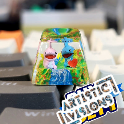 Pokemon Mudkip Shiny Mudkip Artisan Keycaps Epoxy Resin