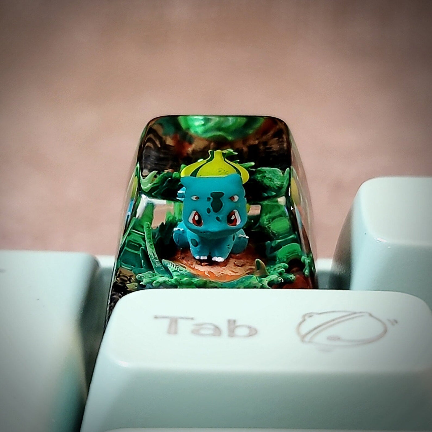 Pokemon Bulbasaur Artisan Keycaps Epoxy Resin