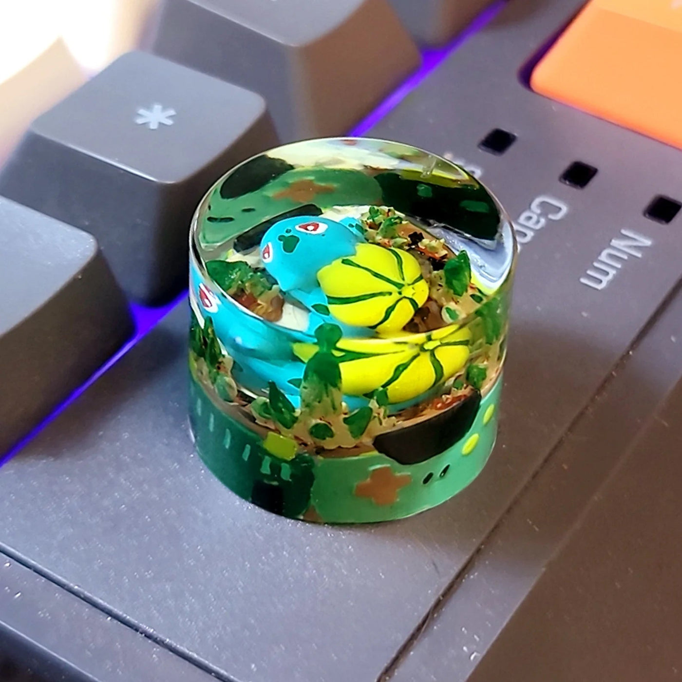 Pokemon Bulbasaur Fushigidane Keyboard Knob Artisan Keycaps Epoxy Resin