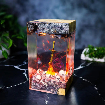 Bonfire Dark Souls Epoxy Resin Lamp, Night Light