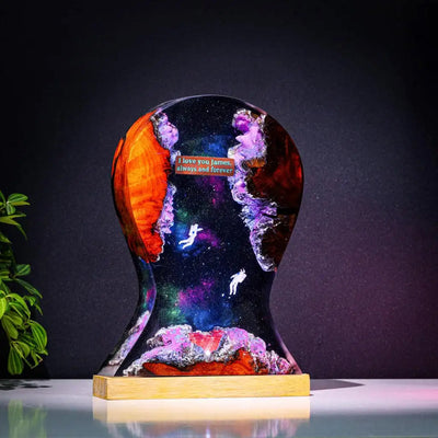 Custom Galaxy Headphone Stand Epoxy Resin Lamp, Night Light