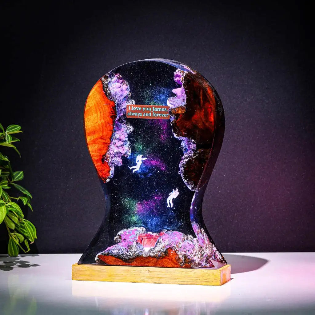 Custom Galaxy Headphone Stand Epoxy Resin Lamp, Night Light