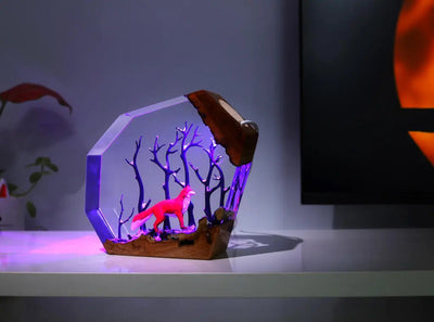 Winter Fox - Epoxy Resin Lamp, Night Light