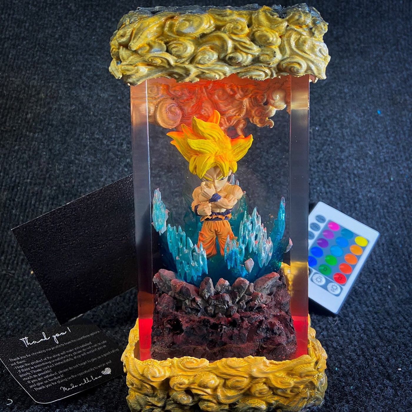 Dragon Ball Goku Chibi Diorama Epoxy Resin Lamp, Night Light, Wireless Lights