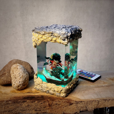 Luffy Gear 1 Chibi One Piece Diorama Epoxy Resin Lamp, Night Light, Wireless Lights