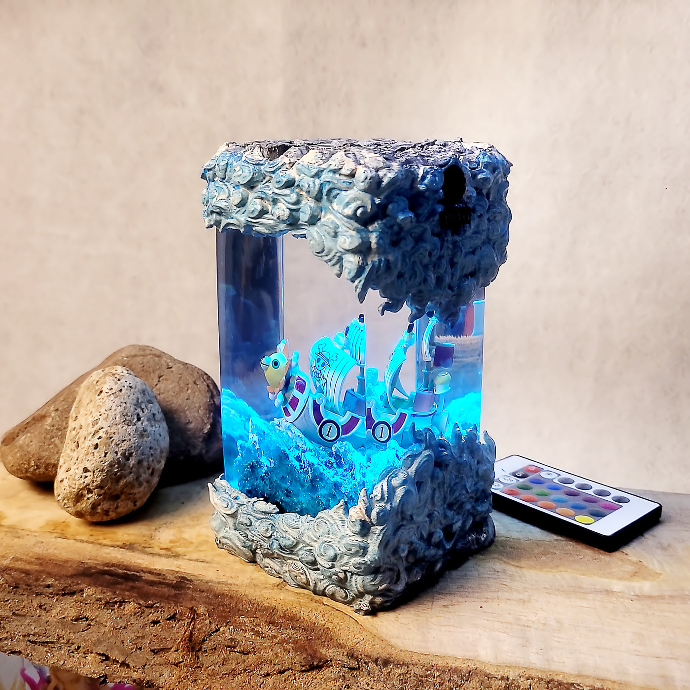 Sunny Pirates One Piece Diorama Epoxy Resin Lamp, Night Light, Wireless Lights