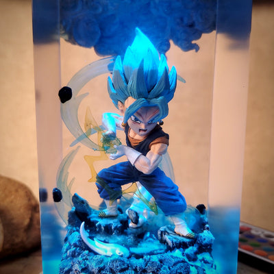 Dragon Ball Gogeta Chibi Diorama Epoxy Resin Lamp, Night Light, Wireless Lights