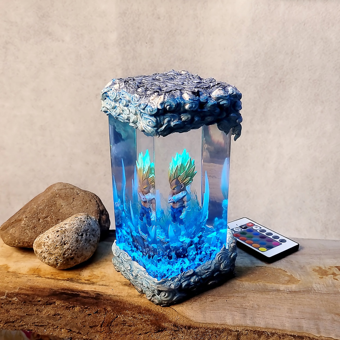 Dragon Ball Vegeta Chibi Diorama Epoxy Resin Lamp, Night Light, Wireless Lights