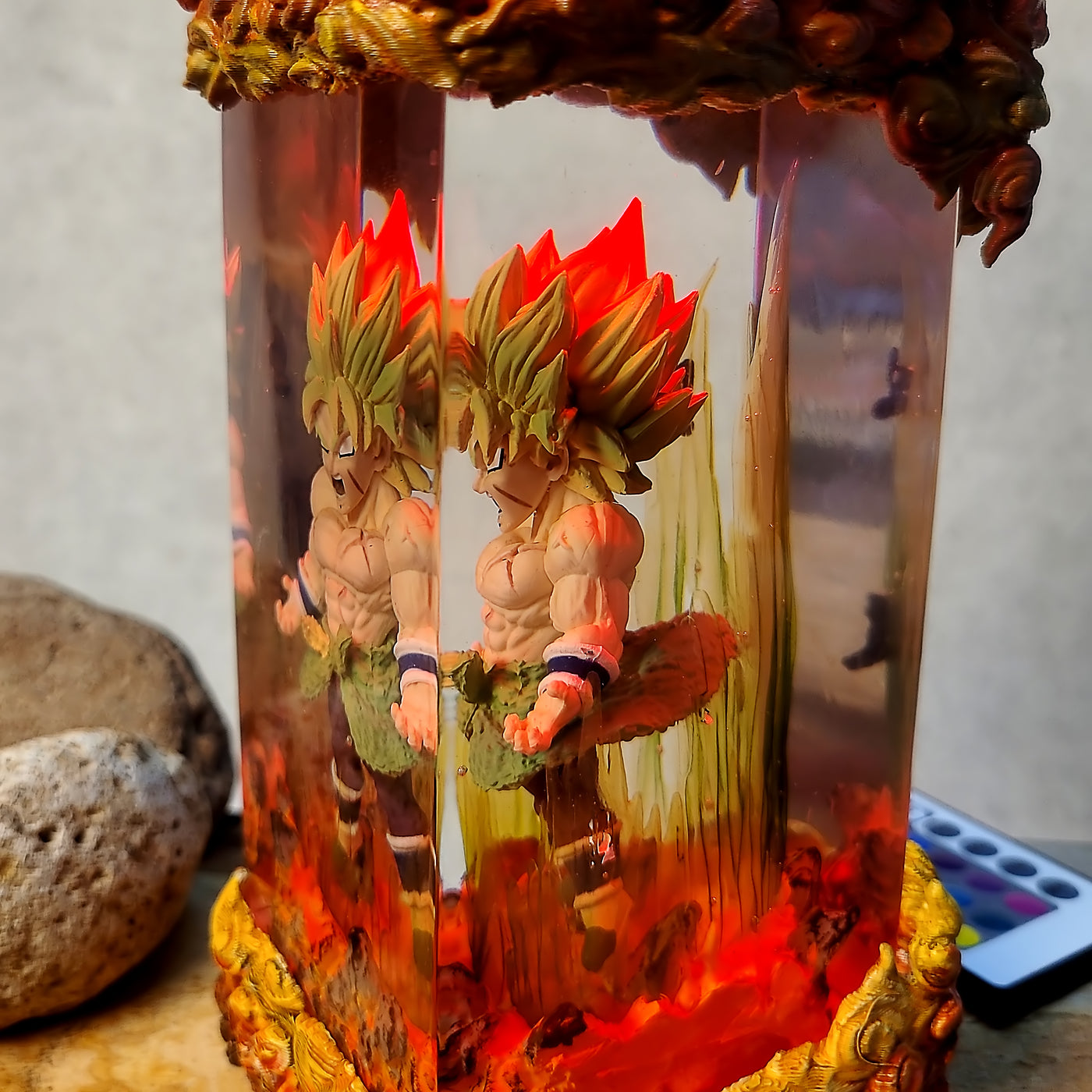 Dragon Ball Broly Chibi Diorama Epoxy Resin Lamp, Night Light, Wireless Lights