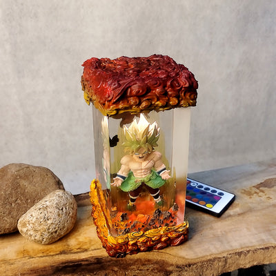 Dragon Ball Broly Chibi Diorama Epoxy Resin Lamp, Night Light, Wireless Lights