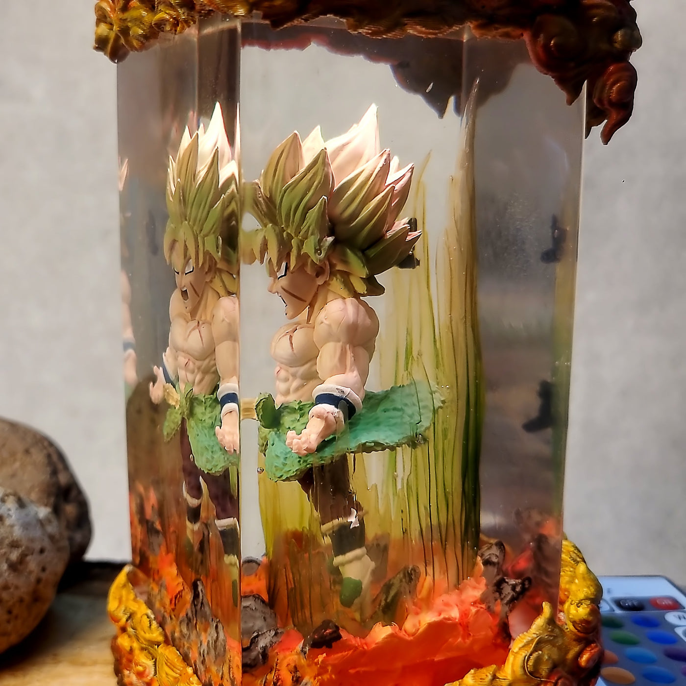 Dragon Ball Broly Chibi Diorama Epoxy Resin Lamp, Night Light, Wireless Lights