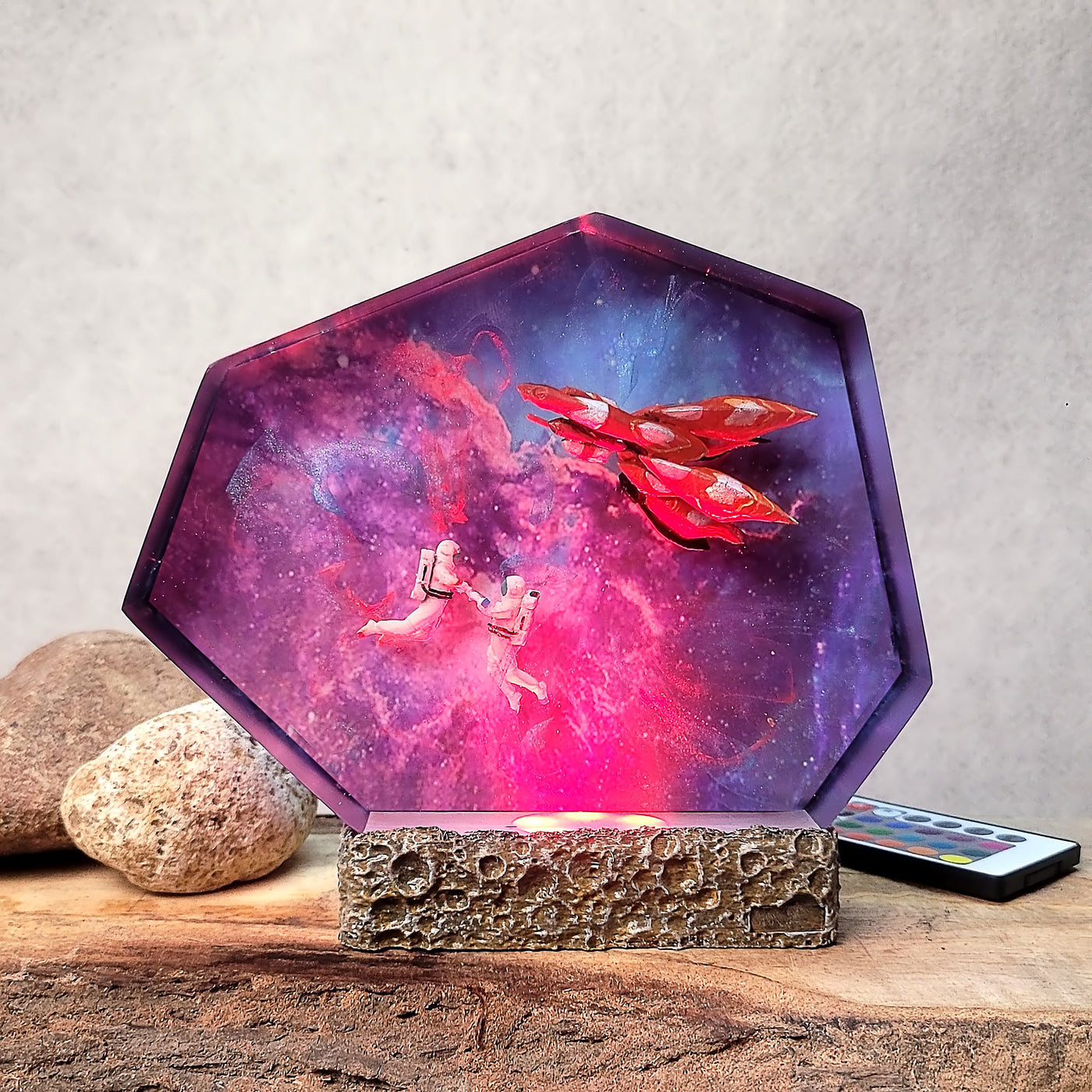 Ragnarok Final Fantasy VIII & Astronauts Galaxy Epoxy Resin Lamp, Night Light, Wireless Lights