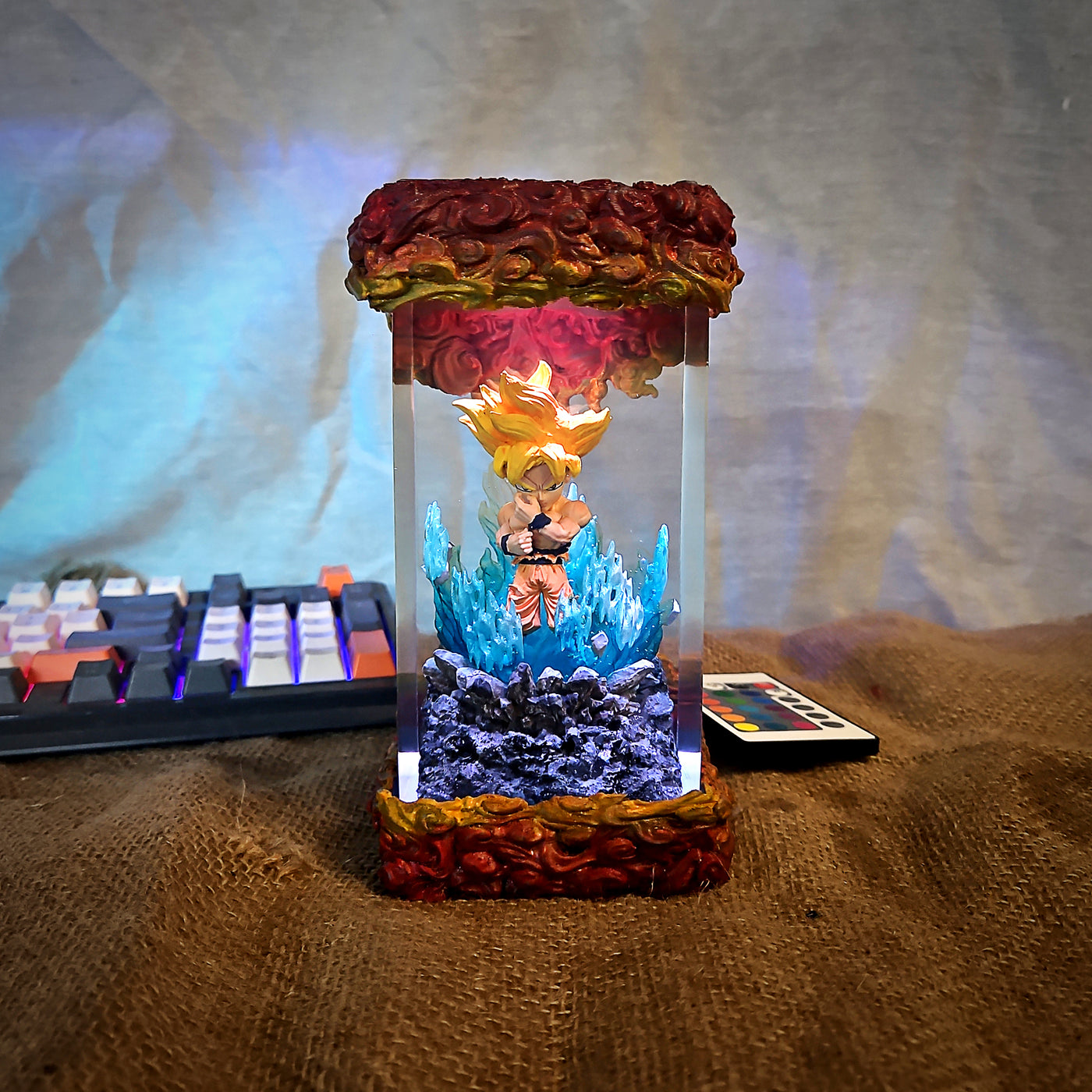 Dragon Ball Goku Chibi Diorama Epoxy Resin Lamp, Night Light, Wireless Lights