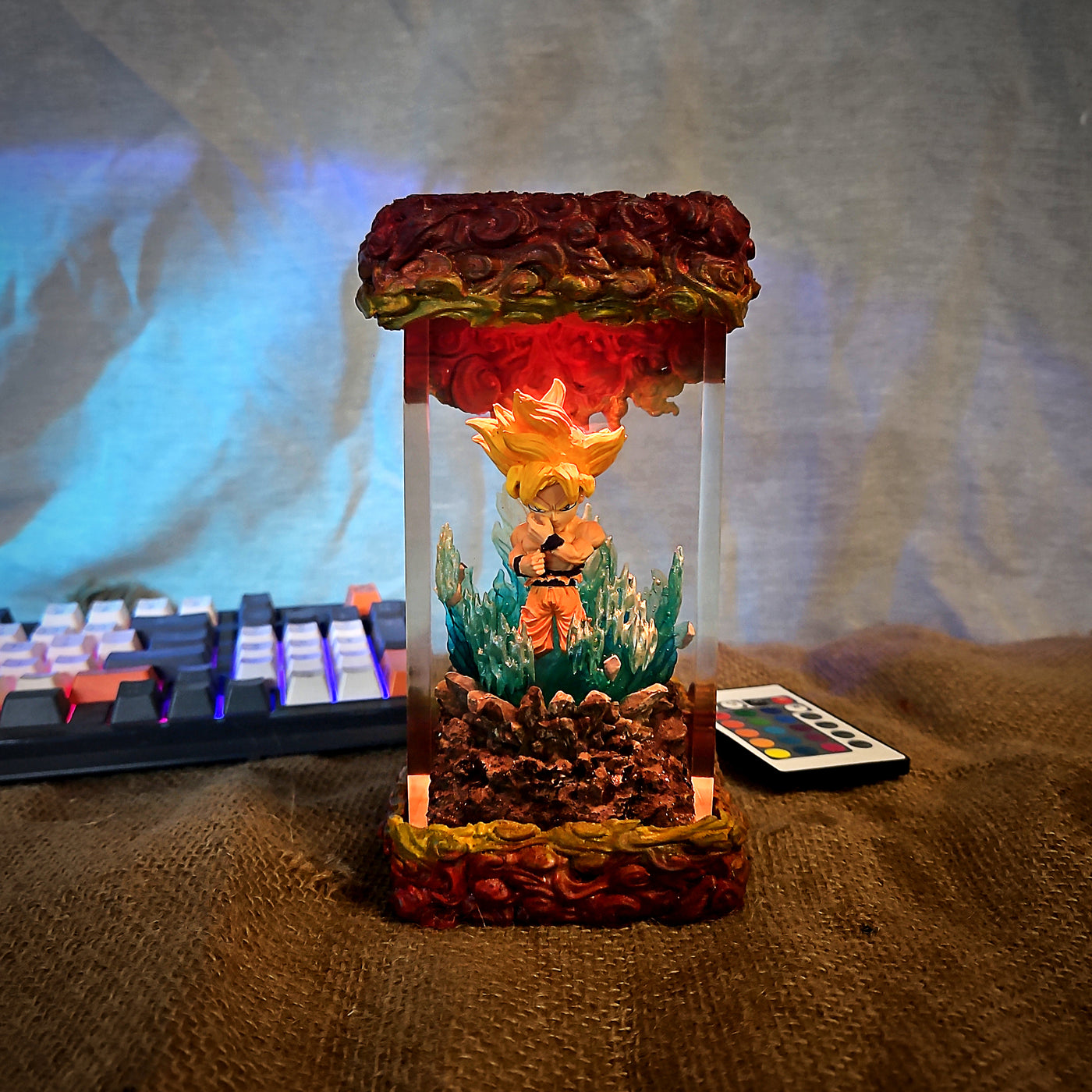 Dragon Ball Goku Chibi Diorama Epoxy Resin Lamp, Night Light, Wireless Lights