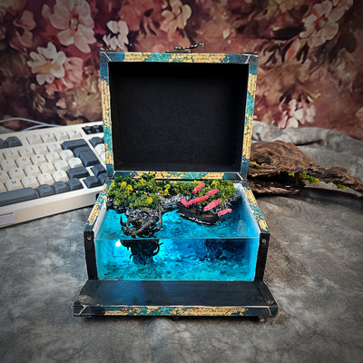 The Legend of Atlantis A Lost City Beneath the Sea Diorama Treasure Mistery Box Gift Epoxy Resin, Night Light