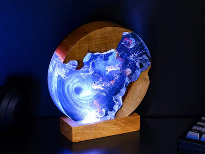 Universe Astronaut Black Hole Diorama Epoxy Resin Lamp, Night Light