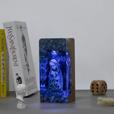 Maria and Jesus Headphone Stand Epoxy Resin Lamp, Night Light