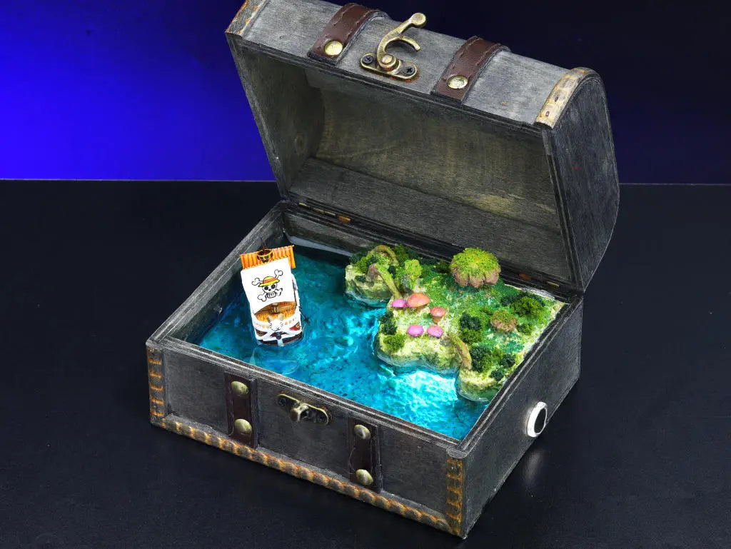 One Piece Going Merry Treasure Mistery Box Gift Epoxy Resin, Night Light