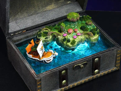 One Piece Going Merry Treasure Mistery Box Gift Epoxy Resin, Night Light