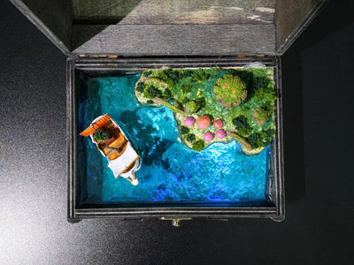 One Piece Going Merry Treasure Mistery Box Gift Epoxy Resin, Night Light