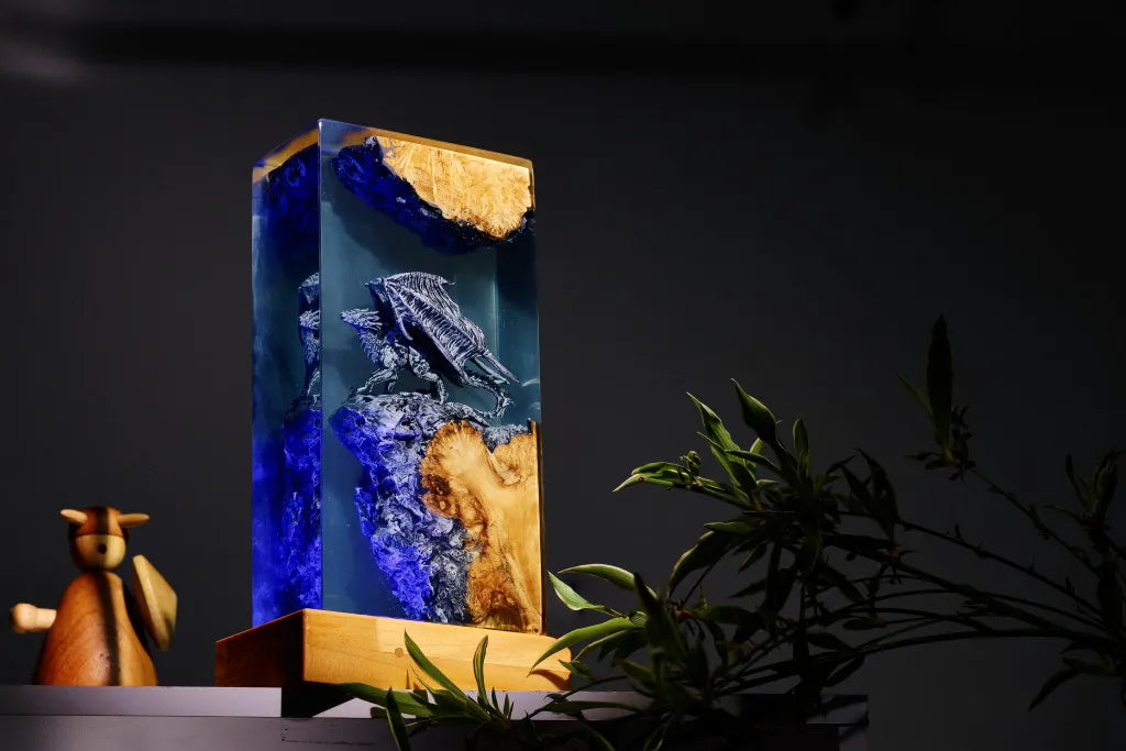 Dracarys Dragon Epoxy Resin Lamp, Night Light