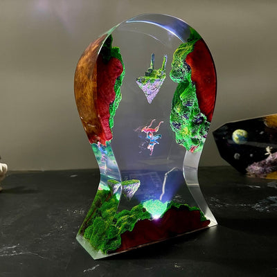 TLOZ TOTKD Zelda Link and Sky Islands Headphone Stand Epoxy Resin Lamp, Night Light