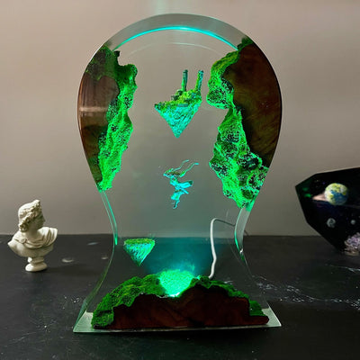 TLOZ TOTKD Zelda Link and Sky Islands Headphone Stand Epoxy Resin Lamp, Night Light